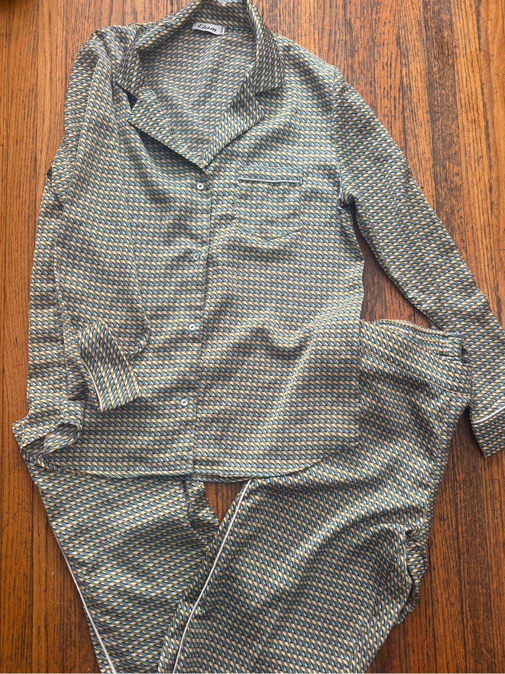 Etam Soft Green Patterned Pajama Set